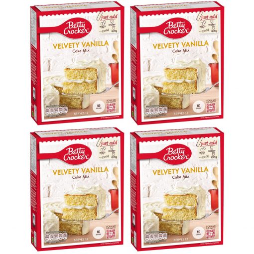 4 Packungen Betty Crocker Velvety Vanilla Cake Mix à 425 g