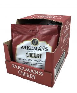 Box mit Jakemans Soothing Menthol Lozenges Cherry 12x73g