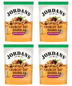 4 Packungen Jordans Crunchy Oat Raisin & Almond Granola à 450 g