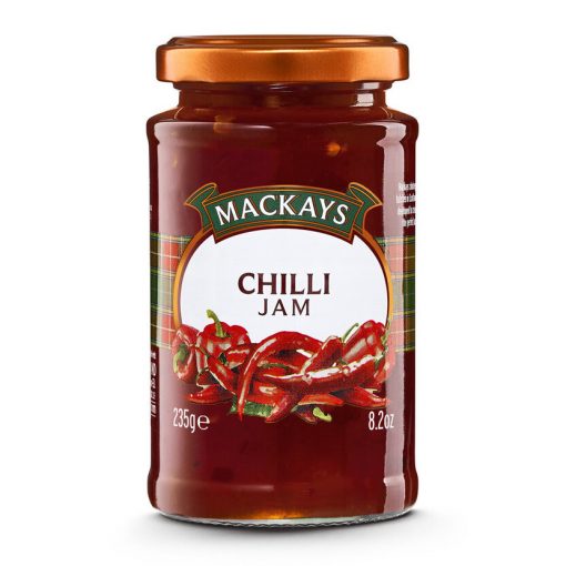 Glas mit Mackays Chili Jam 235g