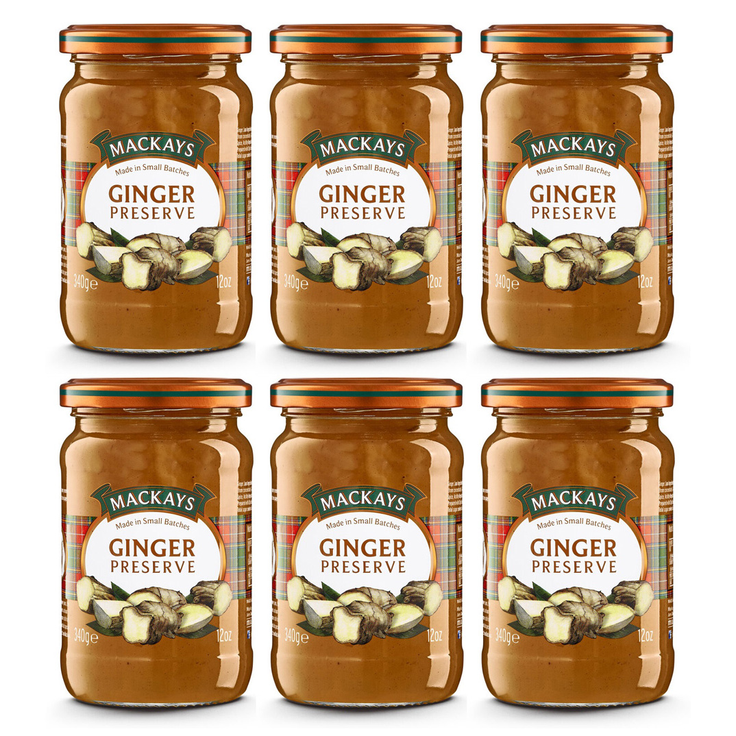 6 Gläser Mackays Ginger Preserve 340 g