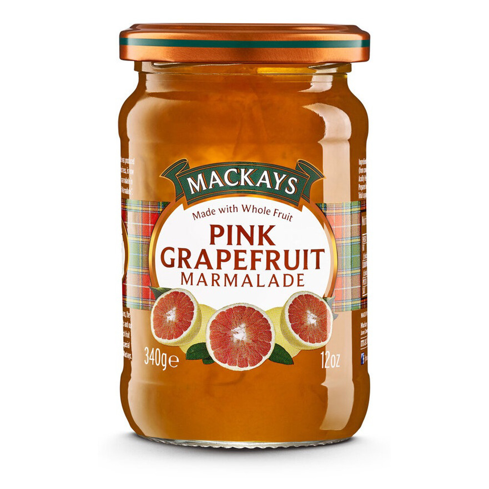 Glas mit Mackays Pink Grapefruit Marmalade 340g