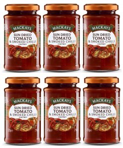 Glas mit Mackays Sun Dried Tomato & Smoked Chilli 6x 225g