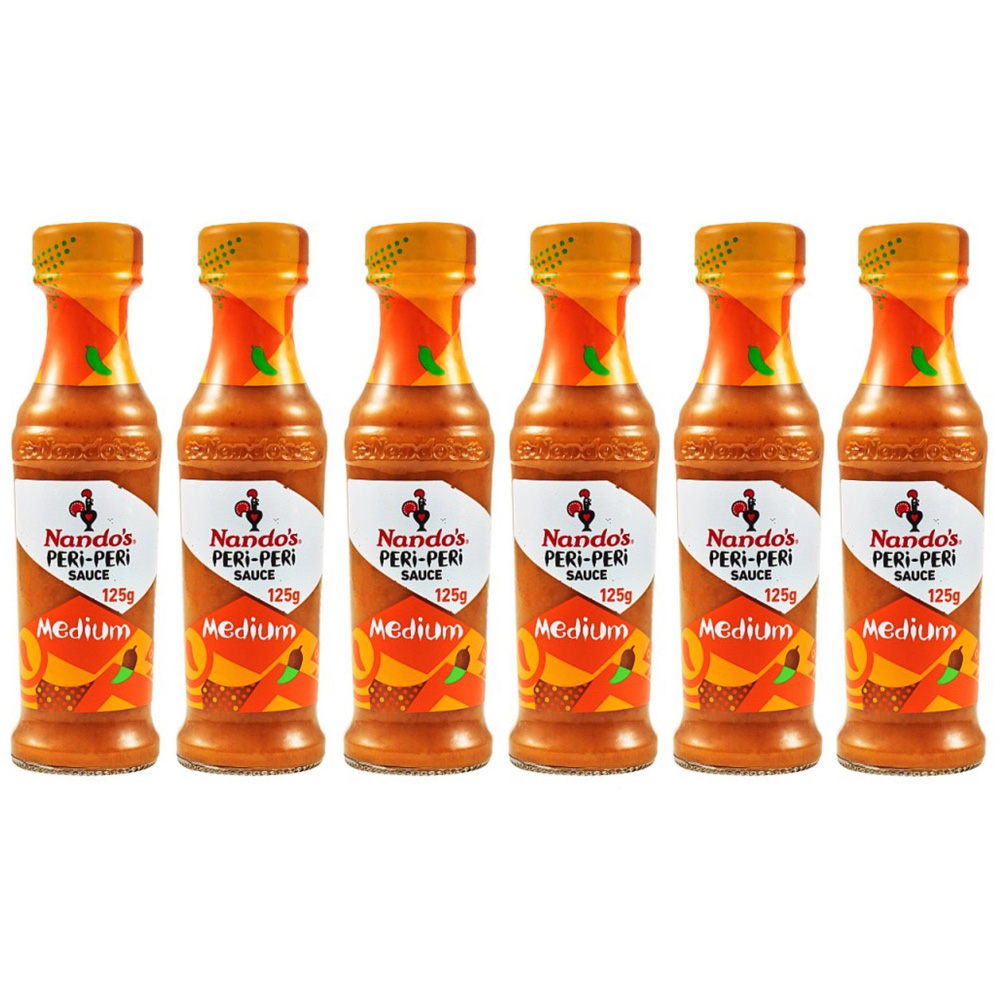 6 Gläser Nando's Peri-Peri Sauce Medium à 125 ml