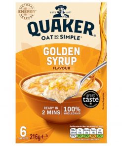 Packung Quaker Oats So Simple Golden Syrup mit 6 Sachets à 36 g