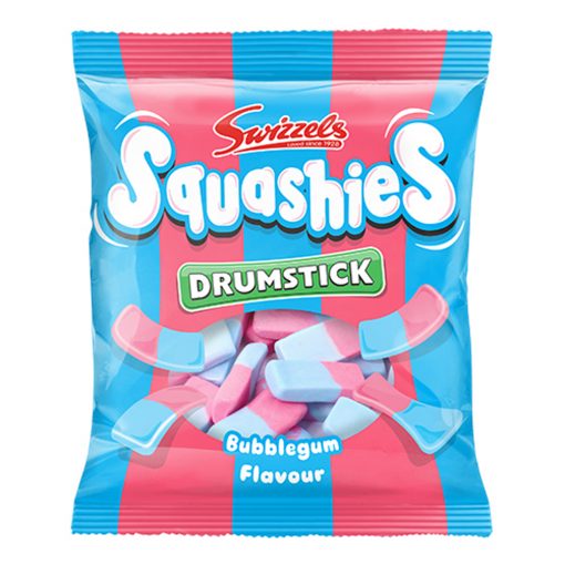 Tüte mit Swizzels Squashies Drumstick Bubble Gum Flavour 120g