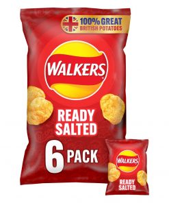 Tüte mit Walkers Ready Salted Chips
